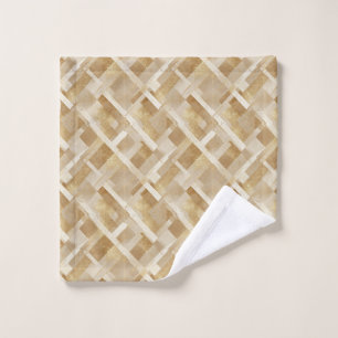 Abstract Gold Geometric Pattern with Metallic Wash Cloth