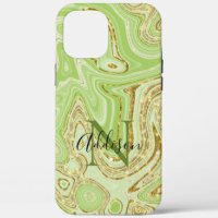 Abstract Gold Glitter Green Chic Stylish