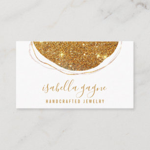 Abstract Gold Glitter Jewlery Designer Business Ca Business Card