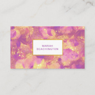 *~* Abstract Gold Glitter Purple Yellow White Business Card