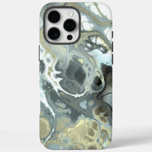 Abstract Gold & Grey Marble Stone Fluid Texture iPhone 16 Pro Max Case