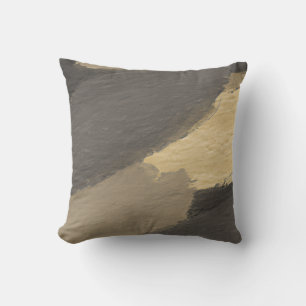 Abstract Gold Grey Paint Modern Cushion