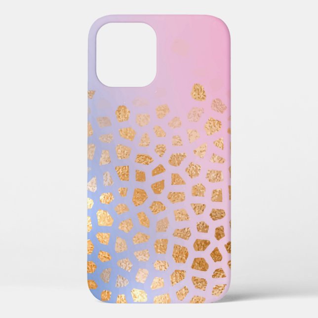 Abstract gold honeycomb on blue pink gradient colo Case-Mate iPhone case (Back)