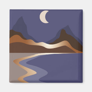 Abstract gold landscape magnet