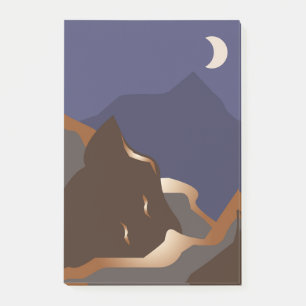 Abstract gold landscape post-it notes