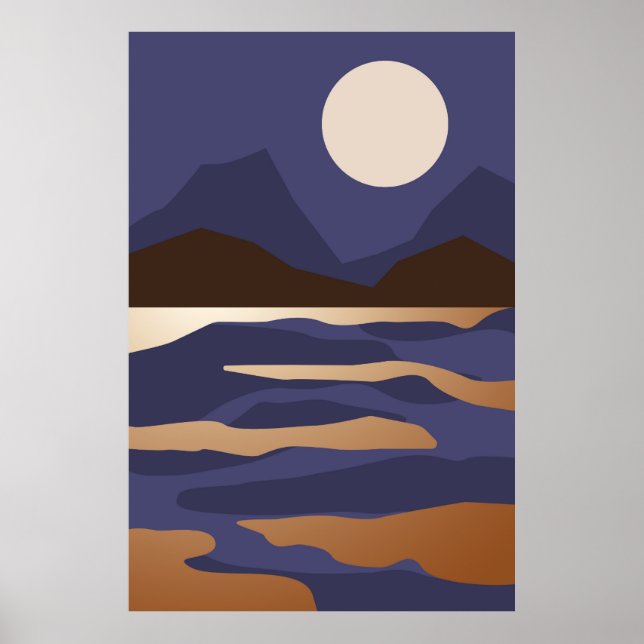 Abstract gold landscape poster (Front)