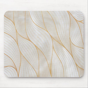 Abstract Gold Leaves Artwork Mouse Pad