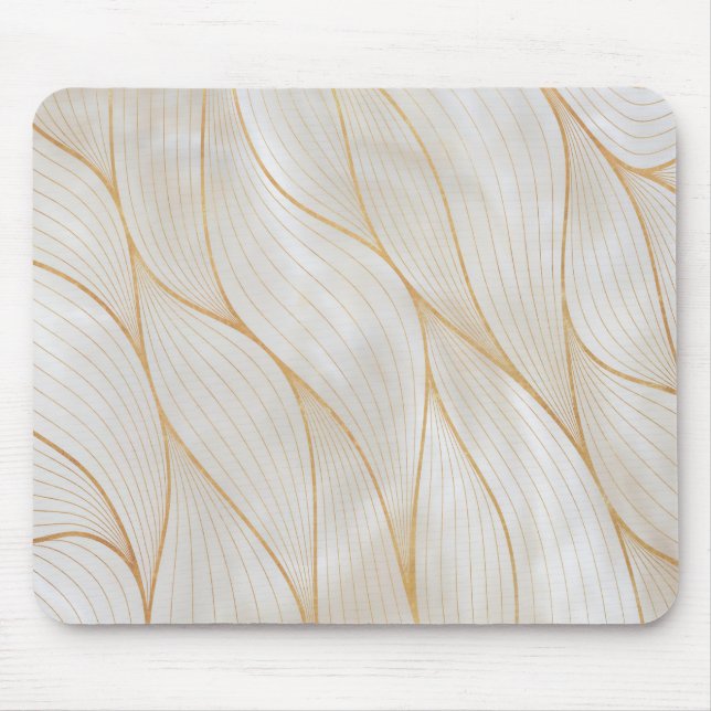 Abstract Gold Leaves Artwork | Mouse Pad (Front)
