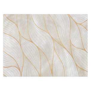 Abstract Gold Leaves Artwork Tablecloth