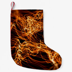 Abstract gold lights small christmas stocking