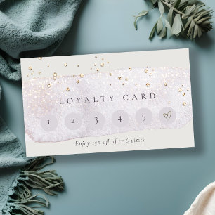 Abstract Gold Lilac Brush Stoke 6 Punch Loyalty Business Card