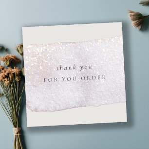 Abstract Gold Lilac Brush Stoke Thank You Order Square Business Card