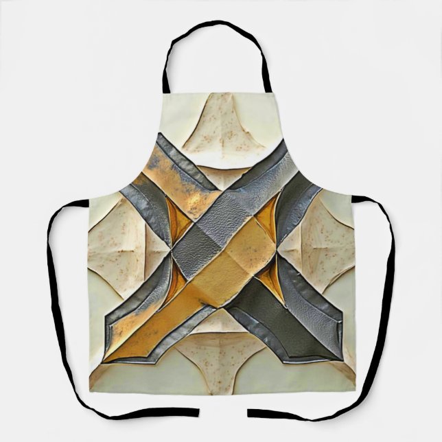 Abstract Gold Metal Design Apron (Front)