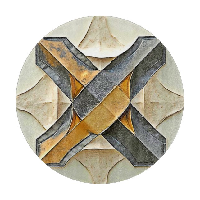 Abstract Gold Metal Design Cutting Board (Front)