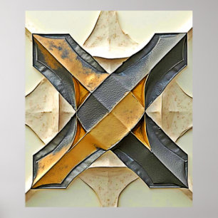 Abstract Gold Metal Design Poster