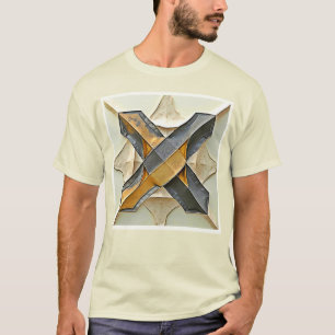 Abstract Gold Metal Design T-Shirt