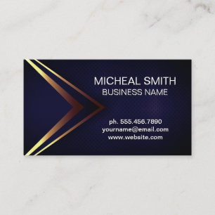 Abstract Gold Metallic Blue Texture Background Business Card