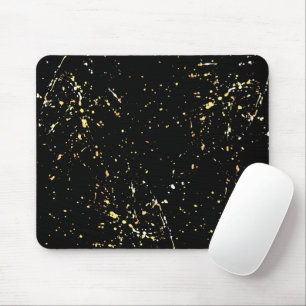 Abstract Gold Paint Splatter Design Mouse Mat