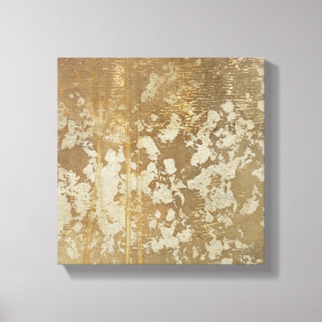 Abstract Gold Painting with Silver Speckles Canvas Print (Front)