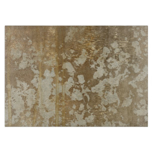 Abstract Gold Painting with Silver Speckles Cutting Board
