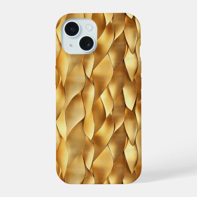 Abstract Gold Pattern iPhone 15 Case (Back)