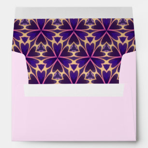 Abstract Gold Pink Flowers Envelopes
