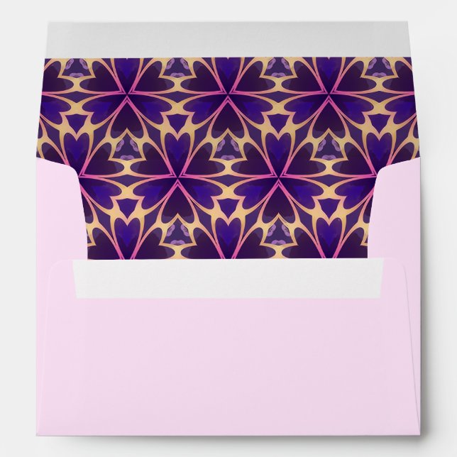 Abstract Gold Pink Flowers Envelopes (Back (Bottom))