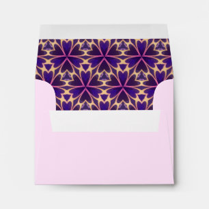 Abstract Gold Pink Flowers Envelopes