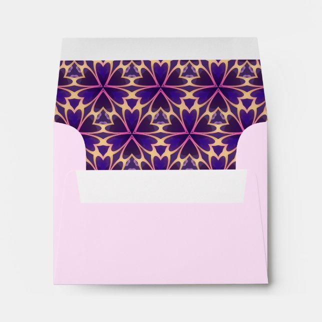 Abstract Gold Pink Flowers Envelopes (Back (Bottom))
