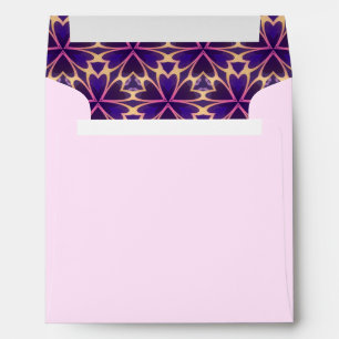 Abstract Gold Pink Flowers Envelopes