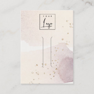 Abstract Gold Purple Logo Hair Band Clip Display Business Card