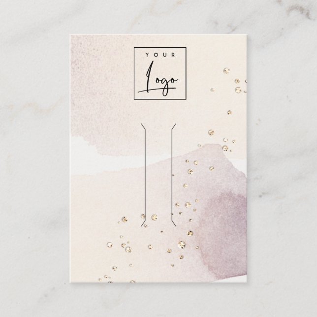 Abstract Gold Purple Logo Hair Band Clip Display Business Card (Front)