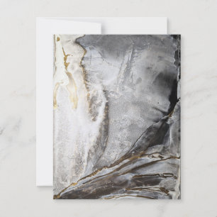 Abstract Gold Silver Black Terrain - Blank Card