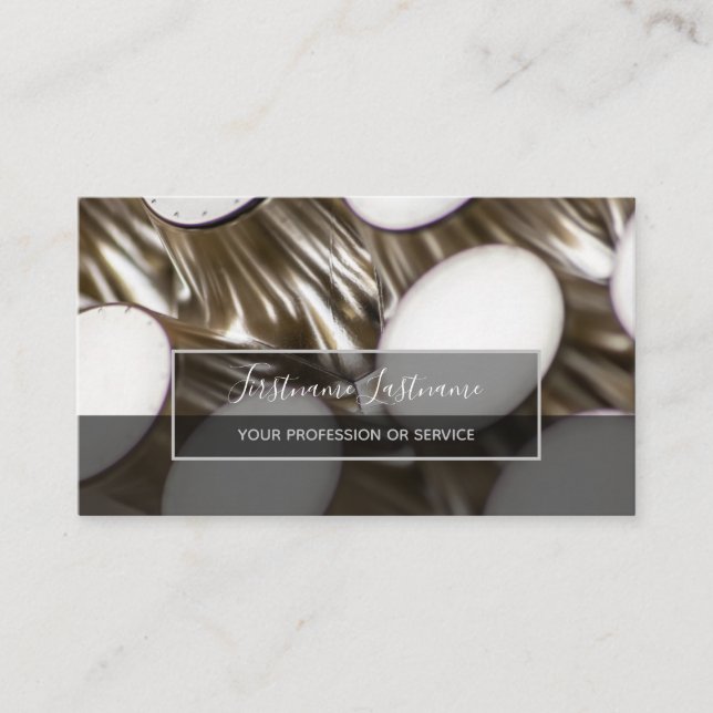 Abstract gold silver metal alloy structures busine business card (Front)