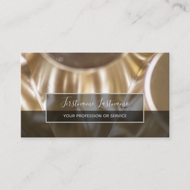 Abstract gold silver metal alloy structures business card (Front)