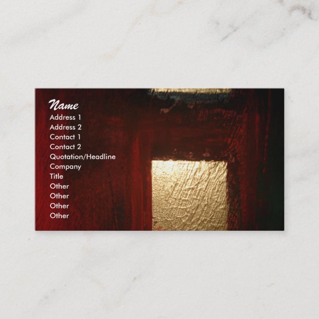 Abstract Gold Square Business Card (Front)