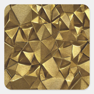 Abstract Gold Square Sticker