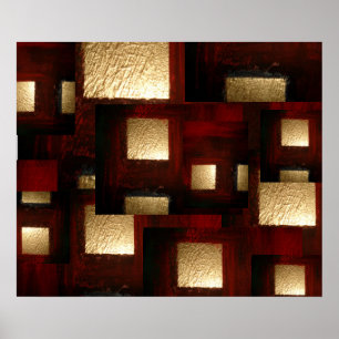 Abstract Gold Squares Poster