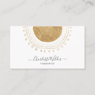 Abstract Gold Sun Therapist Counsellor Business Card