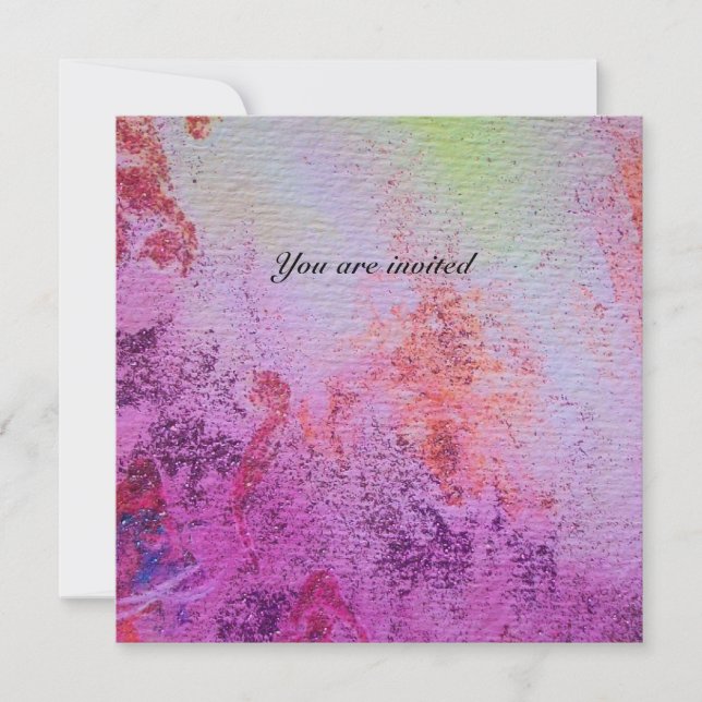 ABSTRACT GOLD SWIRLS  gold metallic,red purple Invitation (Front)