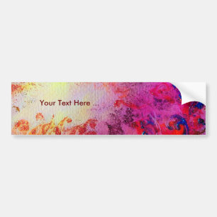 ABSTRACT GOLD SWIRLS , red pink purple yellow Bumper Sticker