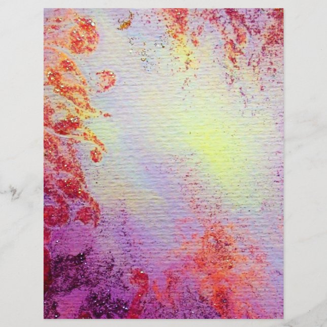 ABSTRACT GOLD SWIRLS , soft yellow pink purple (Front)