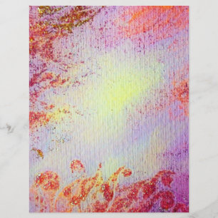 ABSTRACT GOLD SWIRLS , soft yellow pink purple