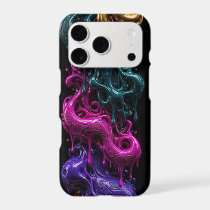Abstract Gold Teal Magenta Purple Orange iPhone