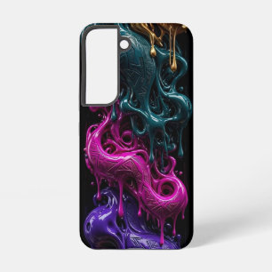 Abstract Gold Teal Magenta Purple Orange Samsung Galaxy Case