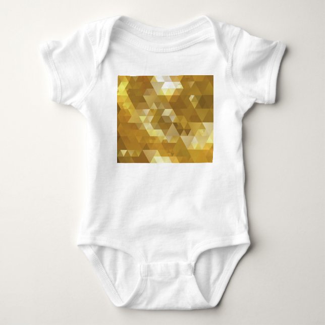 Abstract Gold Triangle Texture Baby Bodysuit (Front)