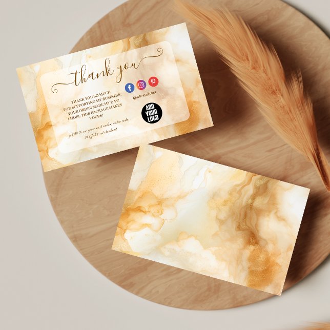 Abstract Gold Wave Thank You Card (Creator Uploaded)