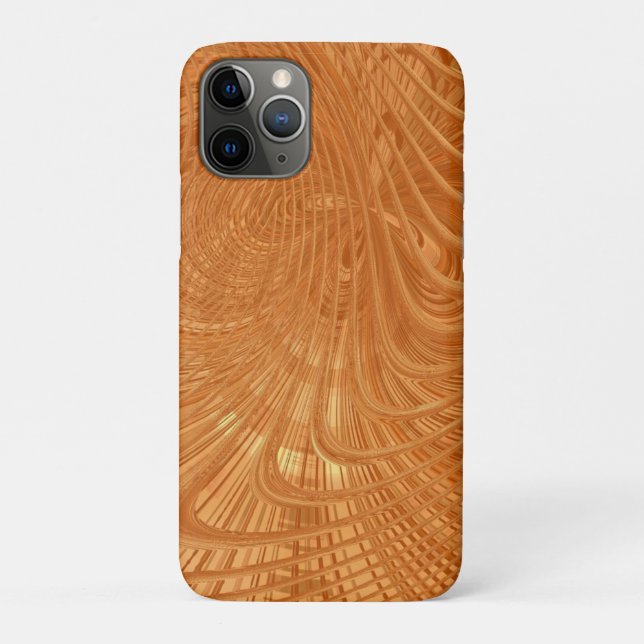 Abstract Gold Waves iPhone Case (Back)