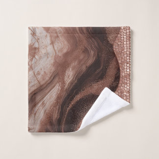 Abstract Gold Waves With Glitter Effect ✨ Wash Cloth