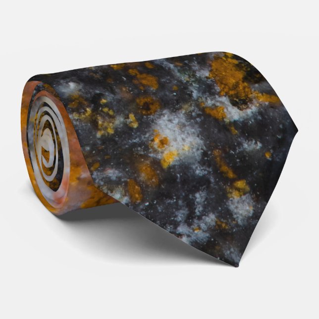 Abstract gold white lines rock texture tie (Rolled)